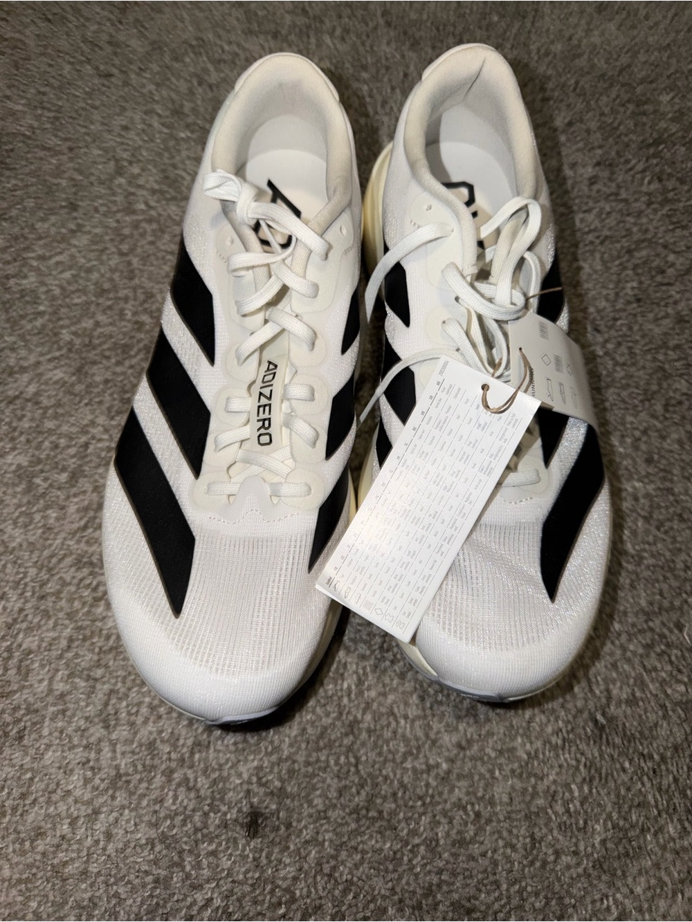 Brand New Sz9 adidas White Black Adizero Men's Lightweight Running Sneakers